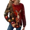 Women's Fashion Long Sleeve Christmas Loose Long Sleeve Round Neck Casual Top