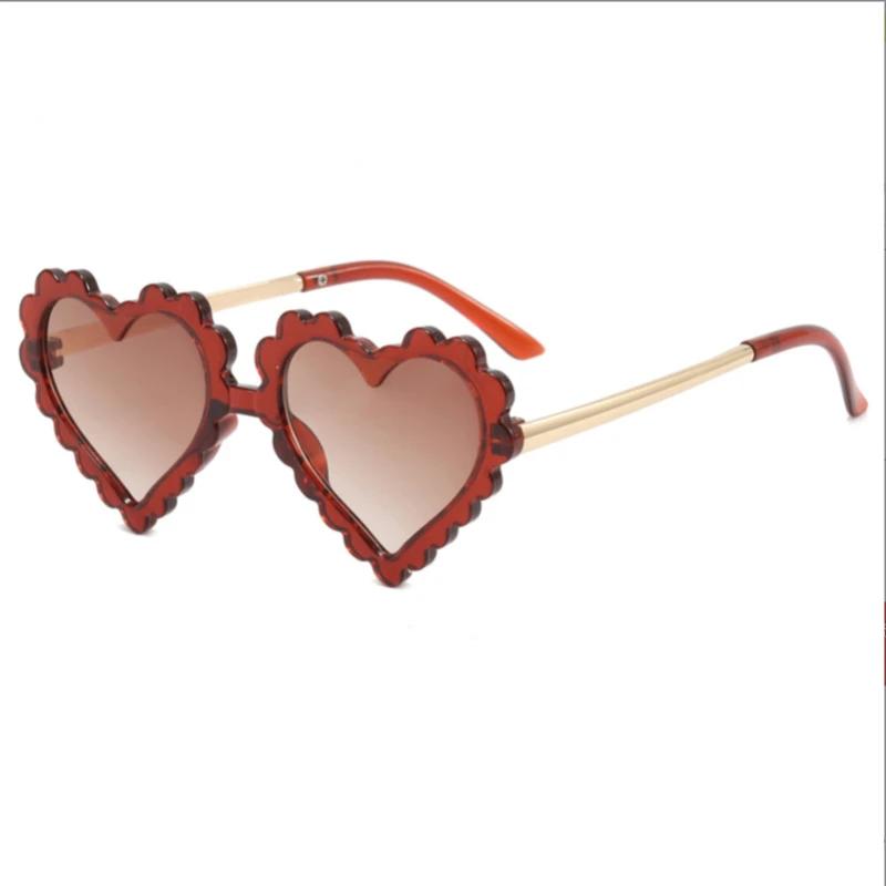 Children Heart Sun Shading Sunglasses Children Heart-Shaped Anti Ultraviolet Sunglasses Baby Love Glasses 6 Colors 0-8Years