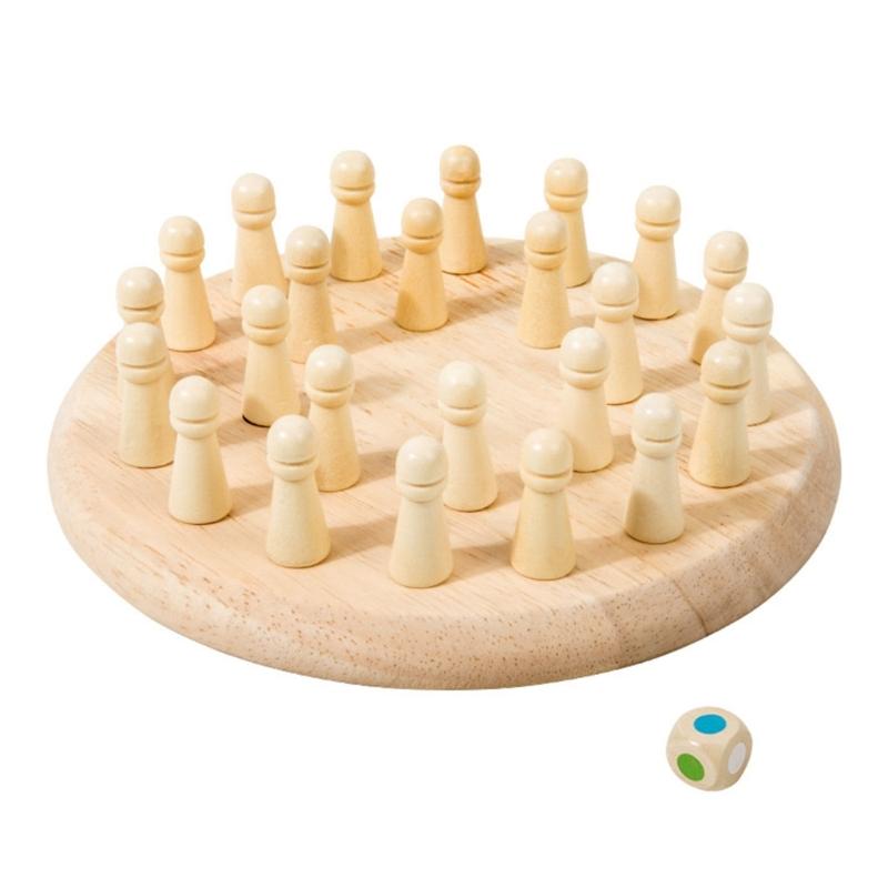 Wooden Memory Matching Game Concentration Training Educational Toy Early Education Color Memory Chess for Kids