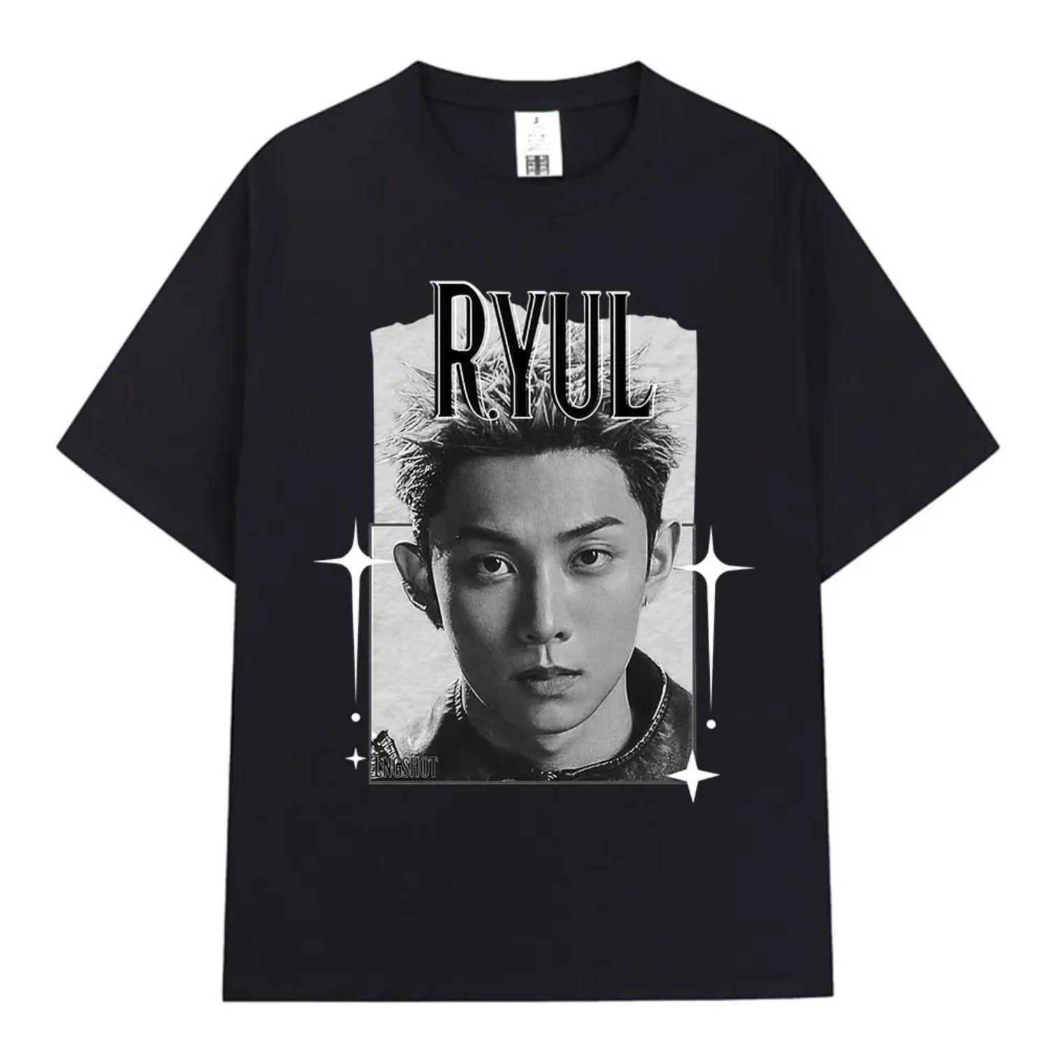 

Korean Kpop Hip Hop Group Lngshot RYUL T-shirt Men Women Clothing Fashion Harajuku Oversized Cotton Short Sleeve Tees Fan Gifts S разноцветный