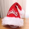 Thicken Xmas Hat Plush Winter Cap Christmas Decoration Crown Christmas Hat  Women