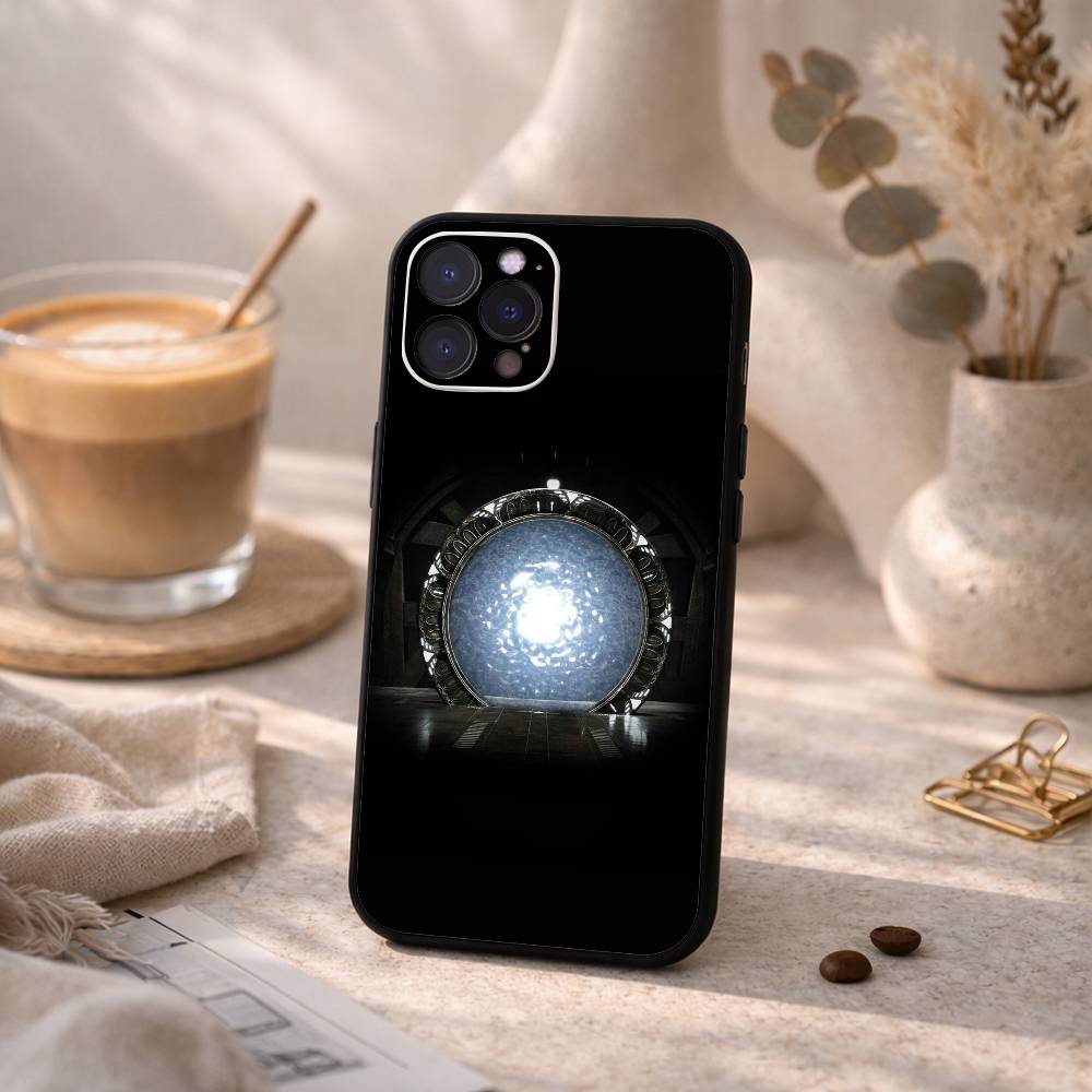 1PC S-Stargate A-Atlantis Phone Case For iPhone17,16,15,14,13,12Plus,Pro Max,XS,5G Soft Silicone Black Cover