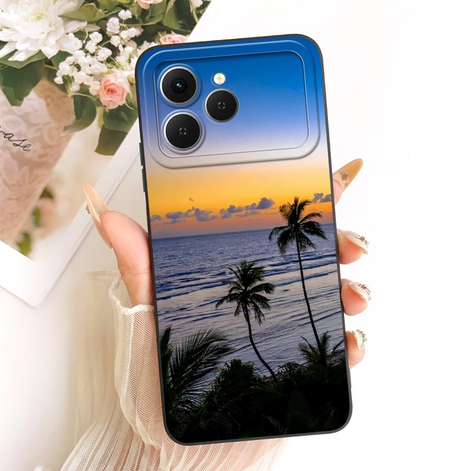 Per Tecno Spark 40 Custodia KM5 Nuova Lusso Fiori Caramella Verniciata Copertura Morbido Silicone Custodia Telefono Per Tecno Spark 40C Spark40 C Fundas