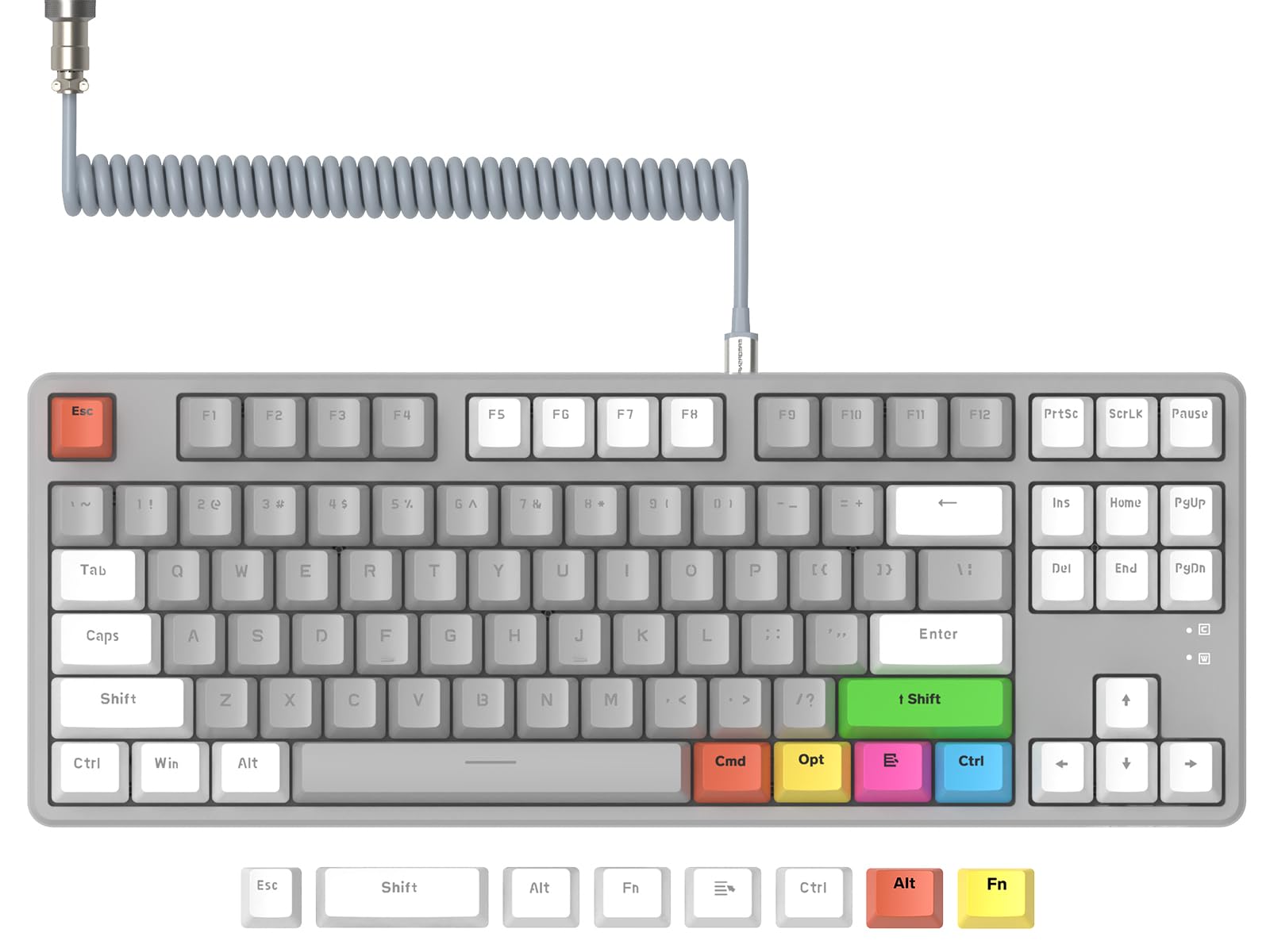 

Wired Gaming Mechanical Keyboard Set Tenkeyless Coil Cable Hot Swap Red Axis Compact 87 Keys for Gaming All Key Collision Free RGB Backlight