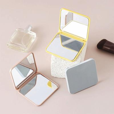 Smooth Surface Mini Hand-Held Mirror Compact Portable Make-Up Mirror Double-Sided Cute Pocket Mirror Women