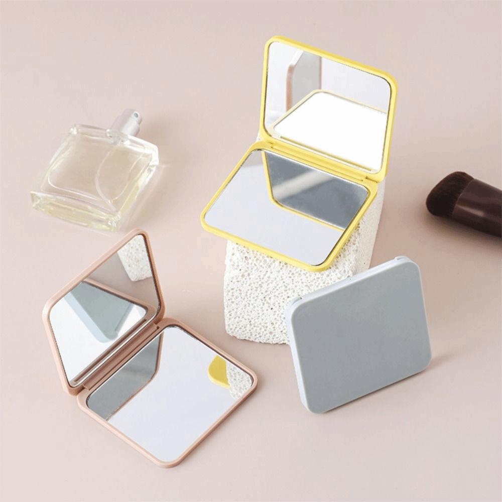 Square Hand-Held Mirror Compact Pocket Mirror Simple Make-Up Mirror Women