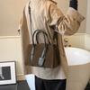 Vintage Suede Women's Handbag High Quality Zipper Crossbody Bag With Removable Strap Fashion Commuter Briefcase Bag With Pendant