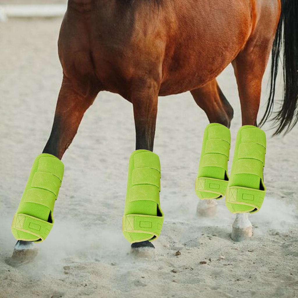4 Pieces Horse Boots Leg Covers Reusable Breathable Durable Adjustable Wraps Set Guard for
