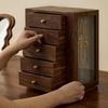 Jewelry Cabinet with Rotating Base Snap Closure for Bedroom, Vanity
