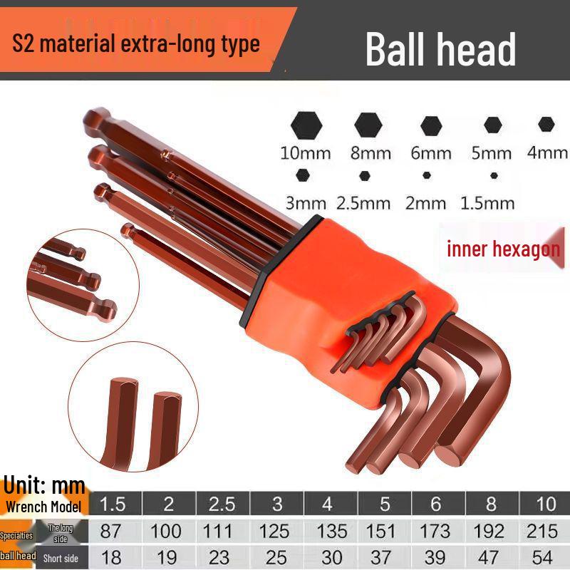 S2 Alloy Torx Hex Wrench Set - Six-Point Star Screwdrivers