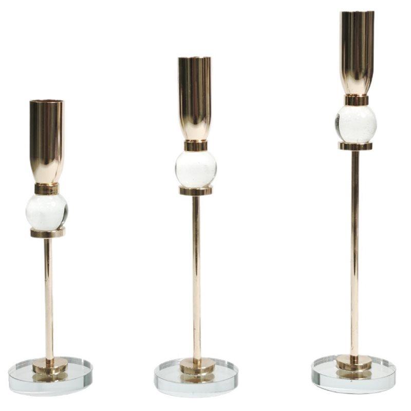 

A25F-Glass Candlestick Holder-Transparent Modern Style For Home Decor-Centerpiece Elegant Design
