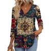 Women's T Shirt Print 3/4 Sleeve Fashion Basic V- Neck Regular Top