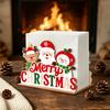 Gingerbread House Napkin Rack Christmas Wooden Tissue Holder, Dispenser with Santa Elk Decorative Stand Pattern, Organizer for Dining Table