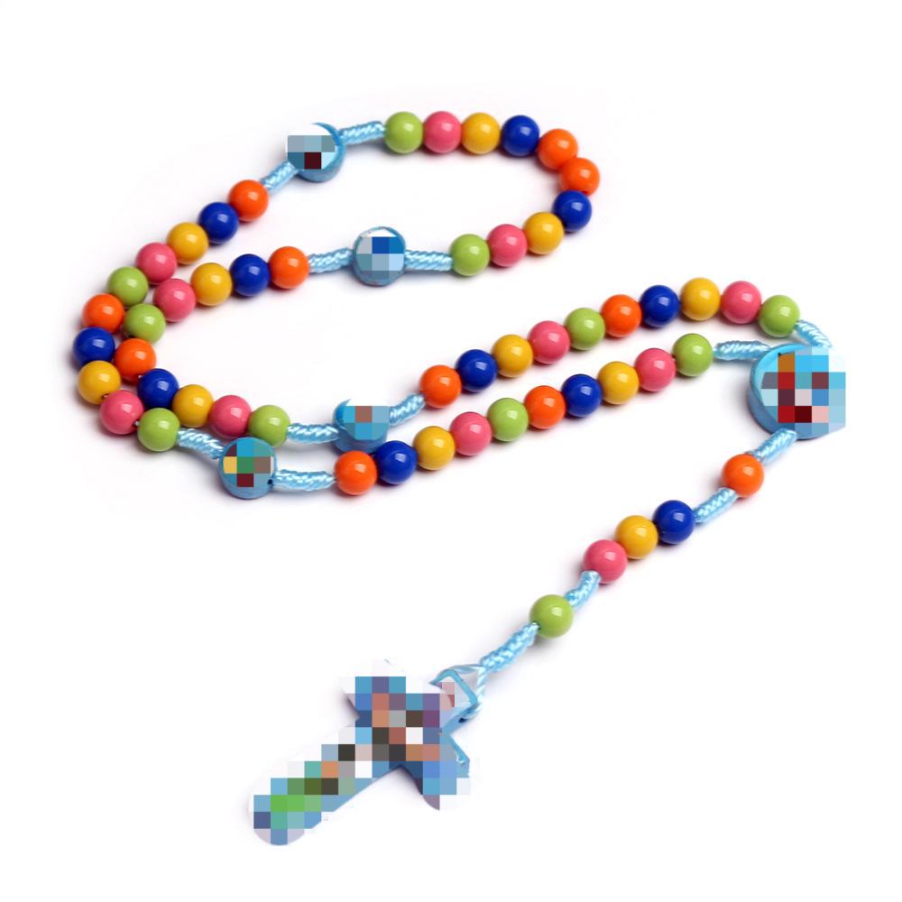 Cartoon Beaded Rosary Necklace - European & American Cross Ornaments (In Stock)