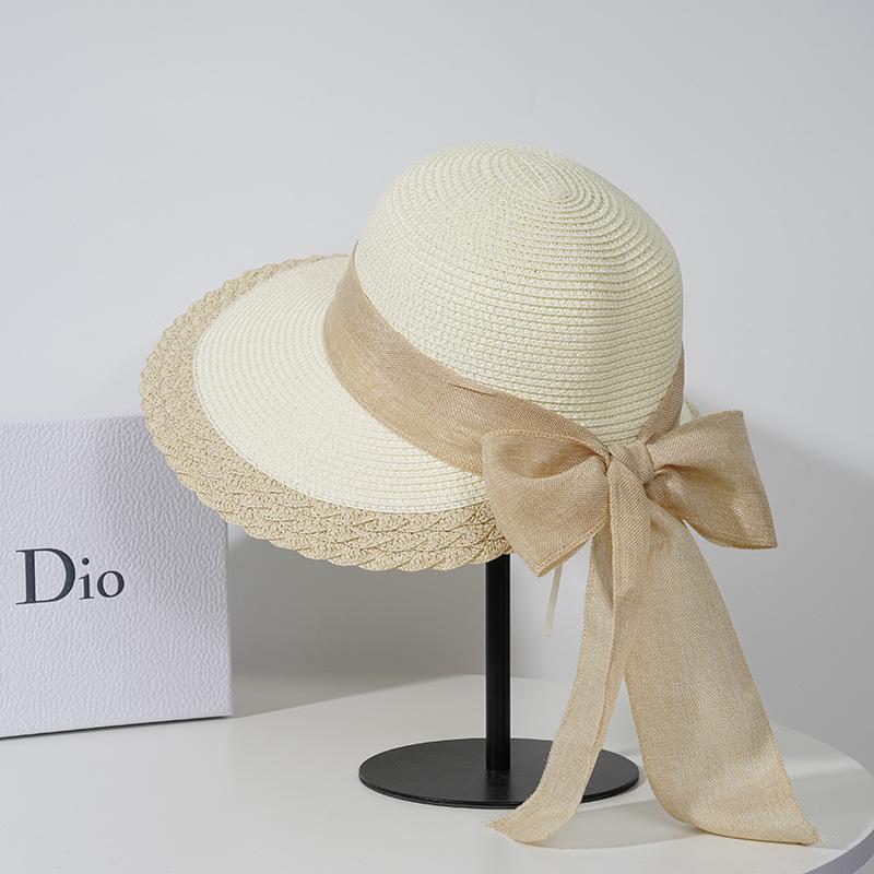 2022 Straw Hat Women'S Sunshade Sunscreen Hat Summer Eaves Outdoor Versatile Sun Hat Wide Brim