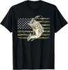 Pêche Camouflage Drapeau Américain US Poisson-basse Pêcheur T-shirt Camo T-shirt Unisexe