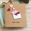 10pcs/bag Retro Mini Kraft Paper 3D Sticker Birthday Card, Blessing Card, Lover Thank You Card