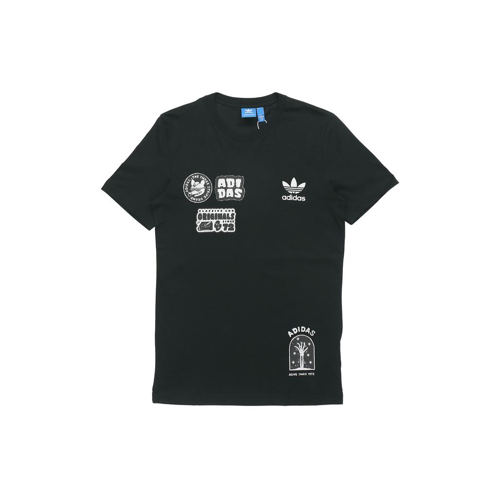 Adidas Originals Trefoil 3M Reflective Animal Graffiti Short Sleeve T-Shirt Men Tops Black BS3167