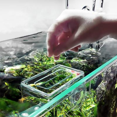Aquarium Arcylic Float Feeder Ring Suction Cup Betta Fish Food Feeding Cup Shrimp Feeder for Plant Tank Fish Tank Fish Feeding