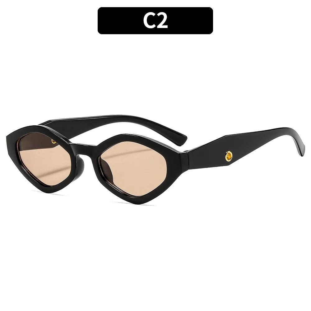 New Trendy Small Frame Polygonal Women'S Sunglasses Luxury Brand Design Sunglasses Men Outdoor Travel Shade Eyewear Female Uv400