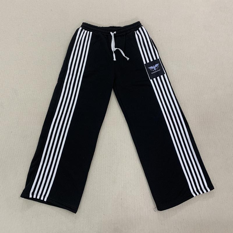 

Европейская и американская уличная ретро повседневная мода прямые широкие полосатые брюки L чёрный