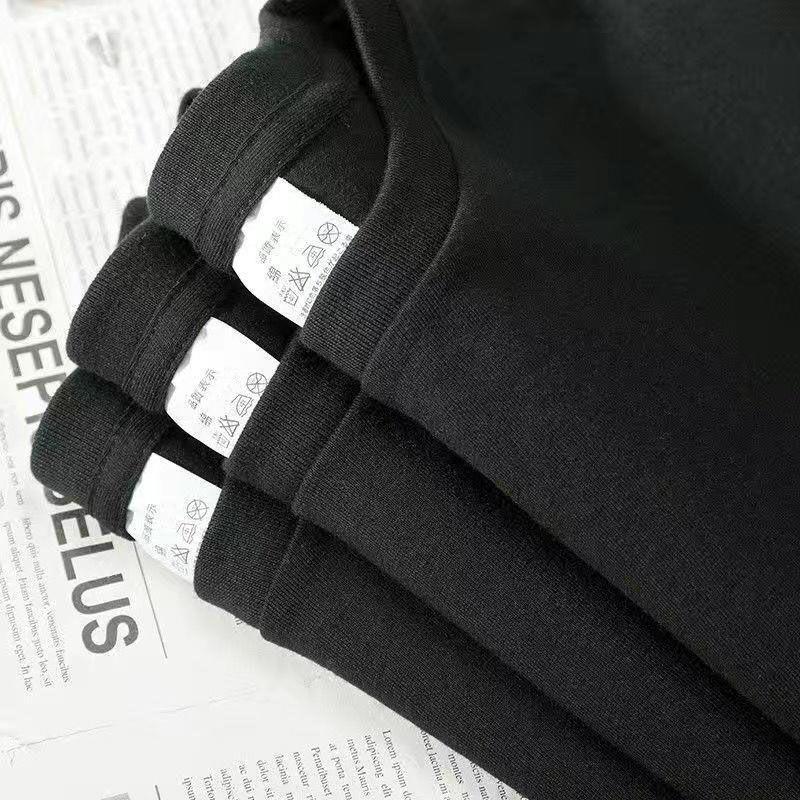 Pure Cotton Long Sleeve White Crew Neck Shirt, Non-See-Through, Loose Fit for Men and Women