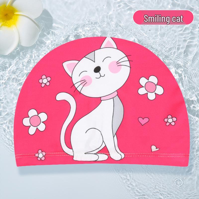 Waterproof Cartoon Swim Cap with Ear Protection for Adults - Unisex, Comfortable Fit