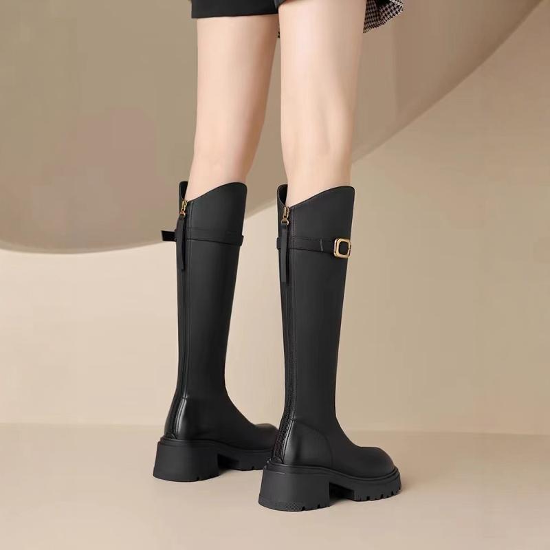

2025 new brown boots women s autumn and winter velvet boots women s boots v-mouth thin knight boots 35