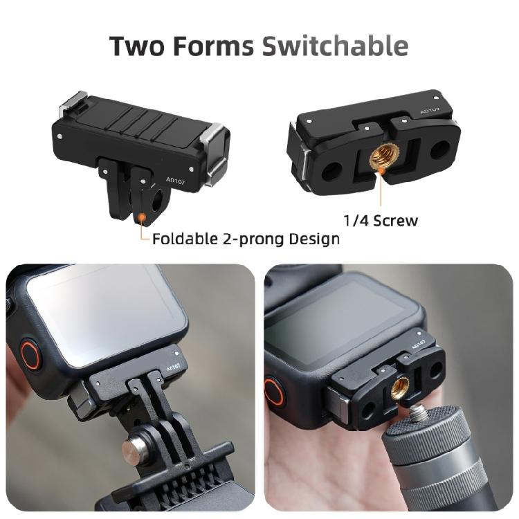 Base Magnetica Antishock a Rilascio Rapido Per Fotocamere Sportive Interfacce Artigliate Pieghevoli Compatibili Durabilità Costruzione in ABS