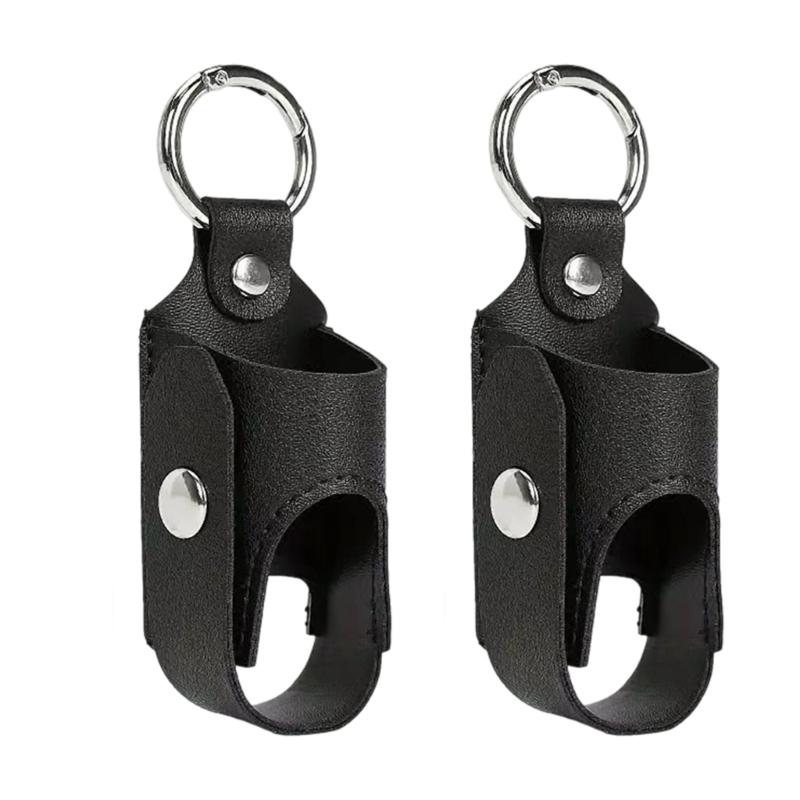 

Pack of 2 Water Resistant Inhaler Case for Asthmas Inhalers Leather and Metal Featuring Organization чорний