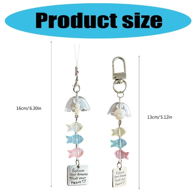Creative Fish Wind Bell Phone Chain Bag Pendant Decorations Perfect for Enhancing Style in Daily Life and Special Event