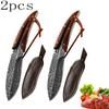 Kitchen Knife Feather Pattern Knife  Boning Knife With Sheath Stainless Steel Fruit Knives Perfect for Kitchen Cooking Household