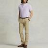 Polo Ralph Lauren Solid Color Logo Embroidered Slim Fit Short Sleeve Polo Shirt Men tops Light-Purple MNPOKNI1N821-857