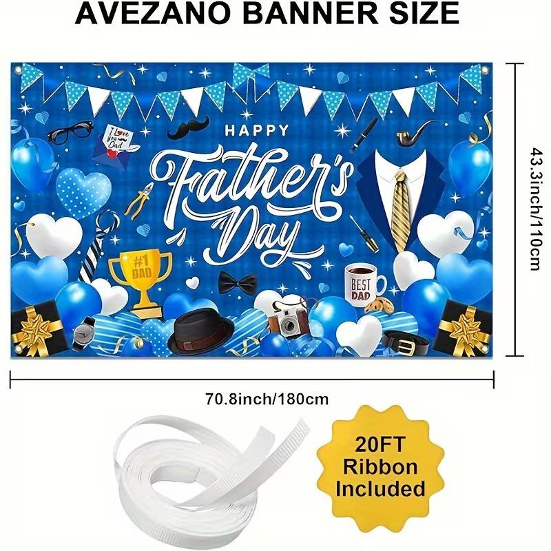 Happy Father's Day Tapestry, Blue Dad Themed Background Cloth, Party Decor