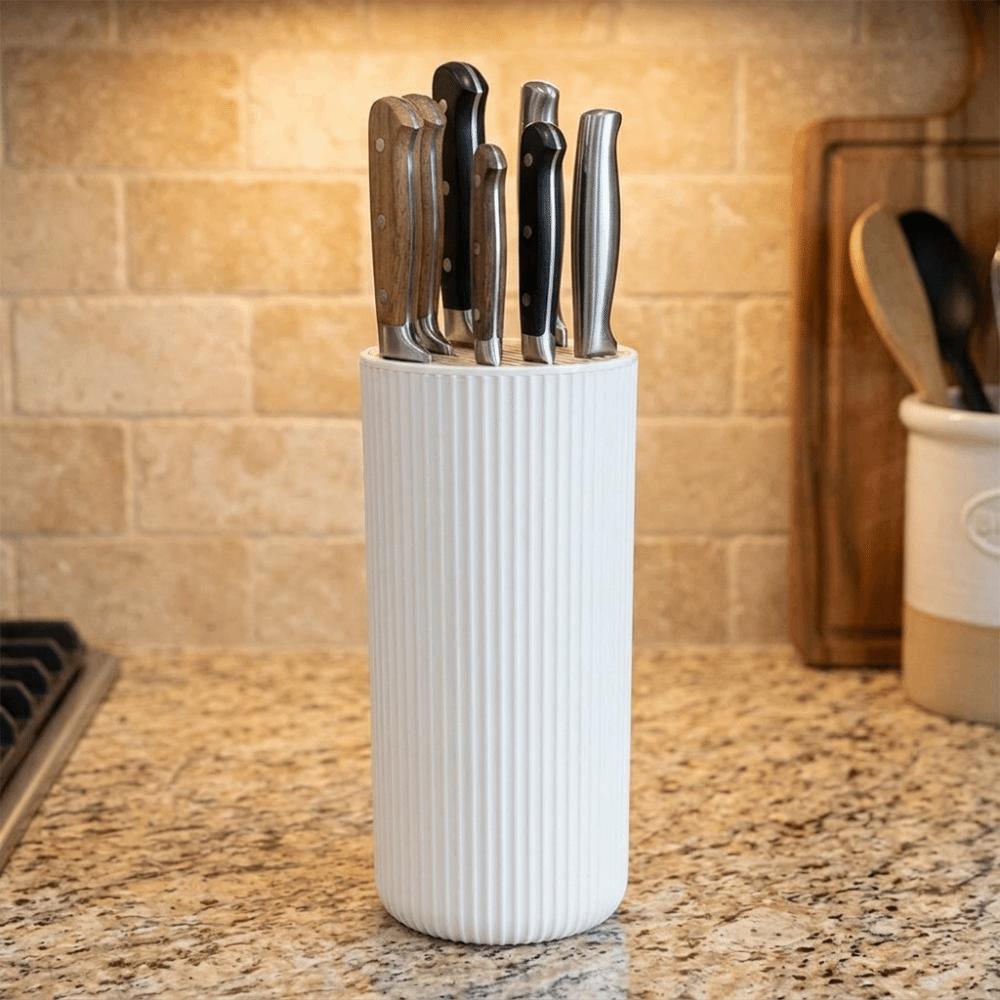 Ribbed Kitchen Cutter Holder Round Kitchen Cutter Organizer Cutter Storage Stand  Kitchen Use