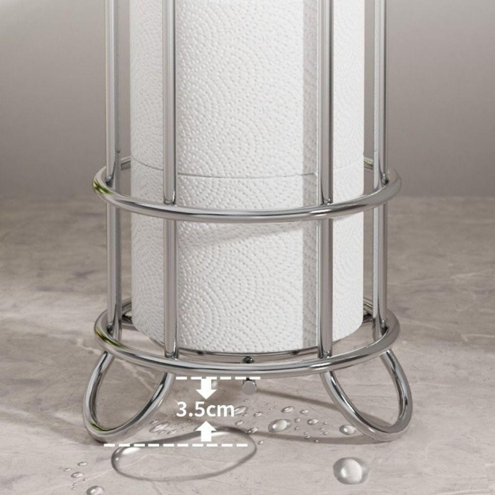 Iron Standing Toilet Roll Holder Decorative Minimalist Toilet Roll Paper Holder Large Capacity Durable Napkin Stand Hotels