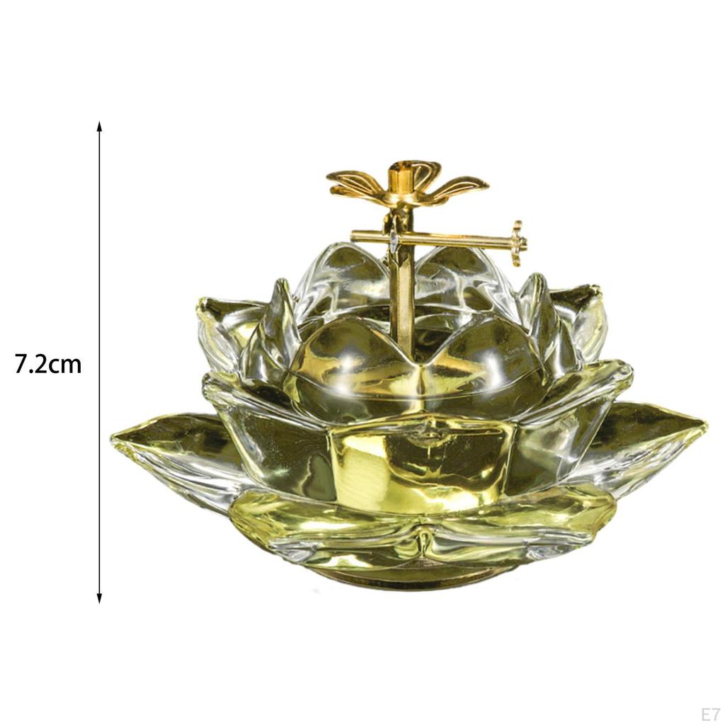 Lampada ad Olio Ghee Buddista Decorativa Fatta a Mano per Altare con Stoppino Diwali per Soggiorno