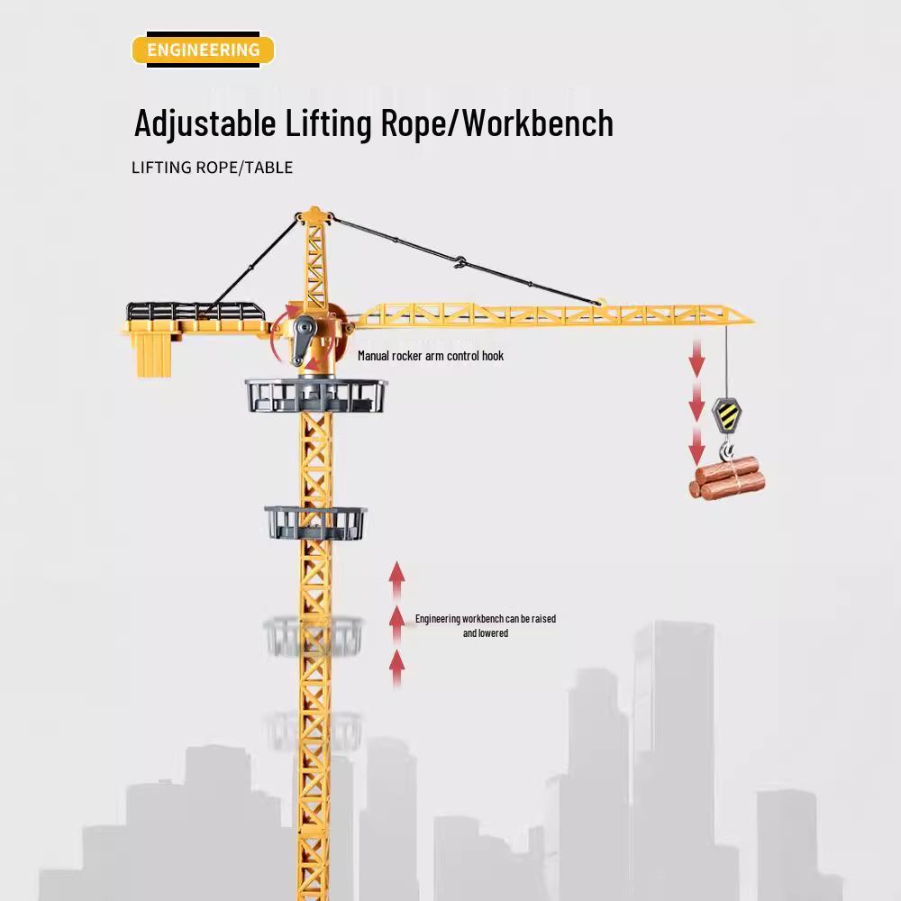 Extra Large Alloy Toy Construction Crane for Kids, Age 6+