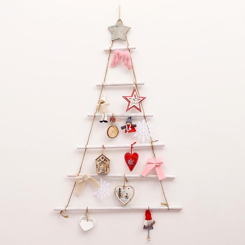 Wooden Triangle Christmas Tree Ornaments - Mall Window Display Decoration Props