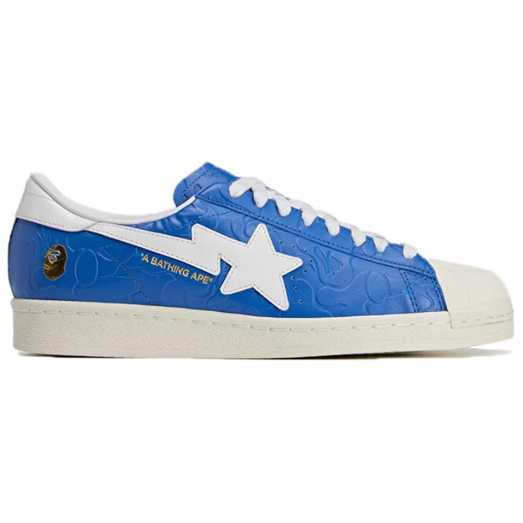 Nye Adidas Originals Superstar Vintage Bape Blå Hvit JR2702