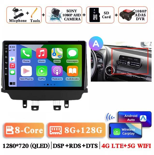 Android 14 Carplay Auto Car Radio For Mazda CX-3 CX3 Mazda 2 DK 2014 - 2017 2018 2019 2020 2021 Multimedia Player Stereo 4G DSP