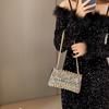 Classic Polyester Chain Shoulder Bag With Sparkling Water Drill For Casual Streetwear