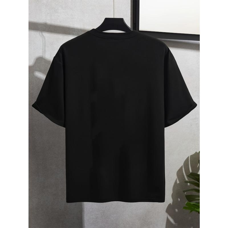 European sizes Teen and Middle School Youngsters Casual Short Sleeve T-Shirt with English Letter Print on Chest