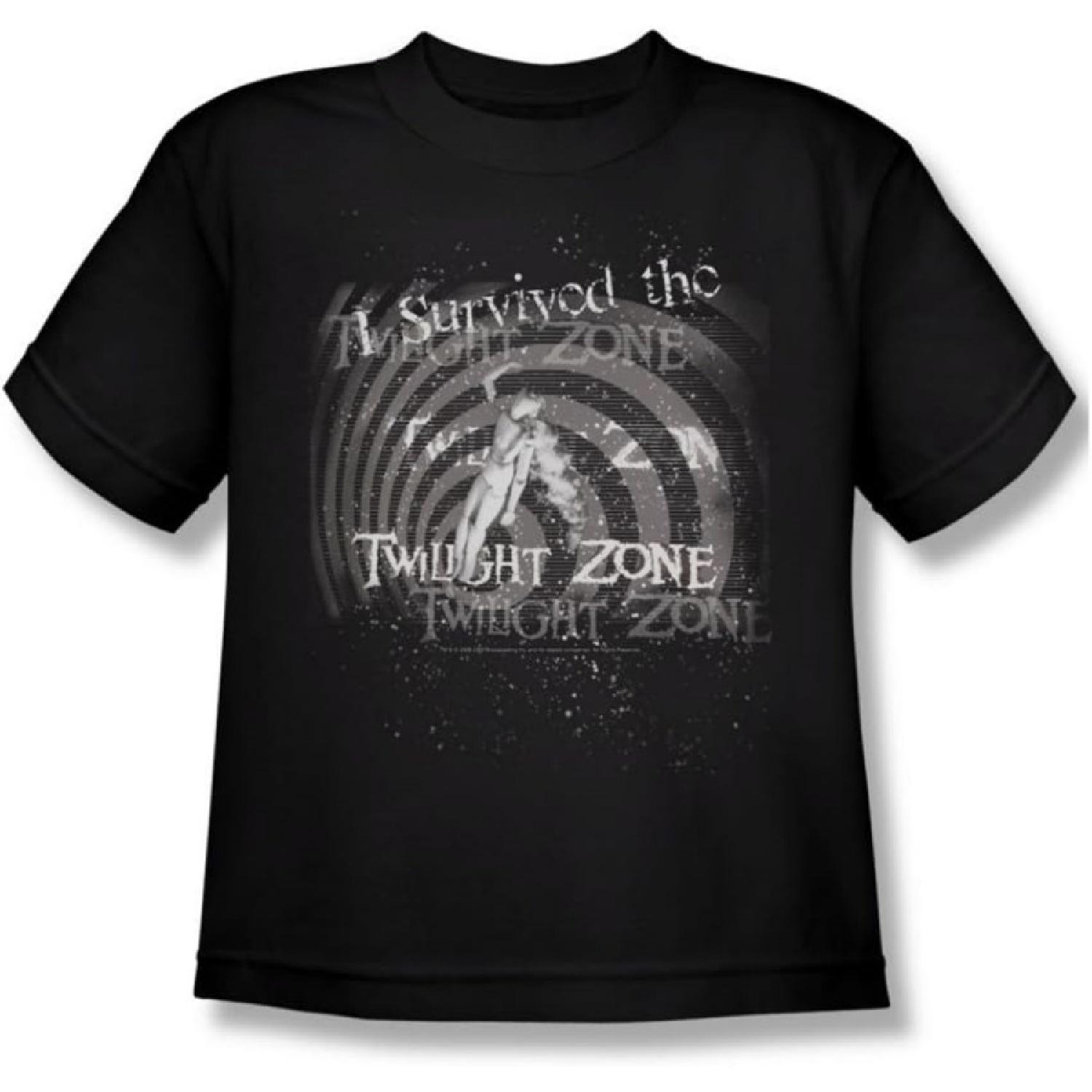 Twilight Zone I Survived - Big Boys Black S_S T-Shirt For Boys, Youth X-Large, Black XXXXXL разноцветный