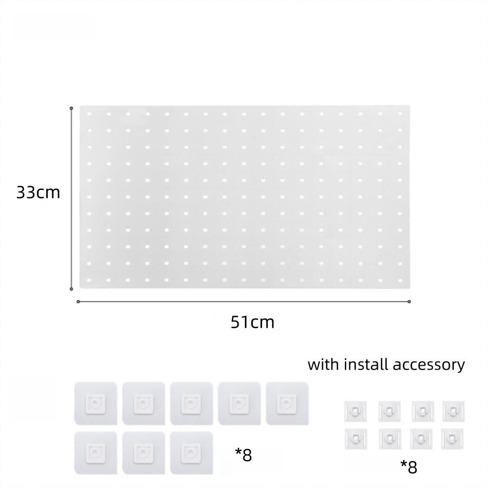 Perforation-Free Wall Cabinet Organizer Pegboard Wall Hanging Storage Shelf Refrigerator Pegboard-33*51cm