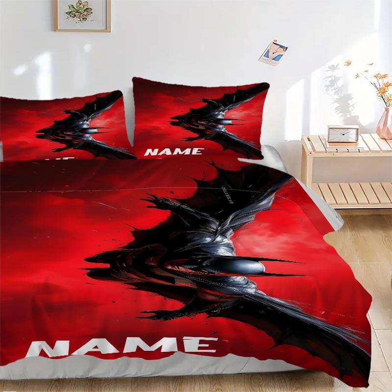 Custom Textile Batman Poster Bedding 3 Piece Set HD Print Duvet Cover Pillowcases for Teens Adult Bedroom Decoration