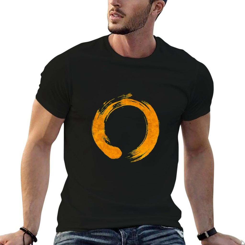 Classic Golden Enso Zen Circle Symbol TShirt T Shirts for Unisex Slim Fit Unisex T Shirt Designer Funny T Shirts Cotton Tshirt