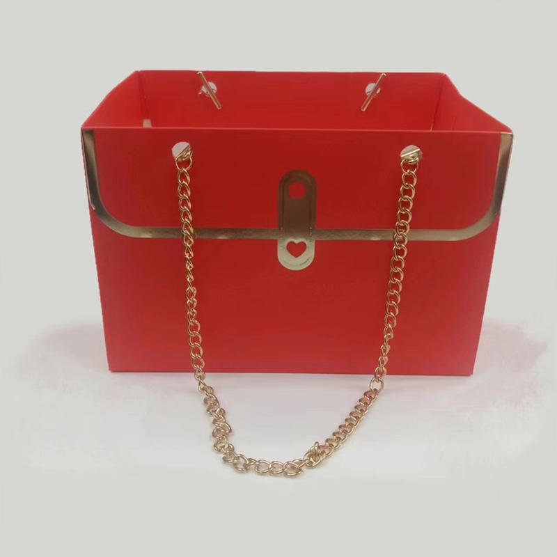 [JN] Valentine Flower Box With Handle Fashion Rectangular Gift Bag Handheld Flower Basket