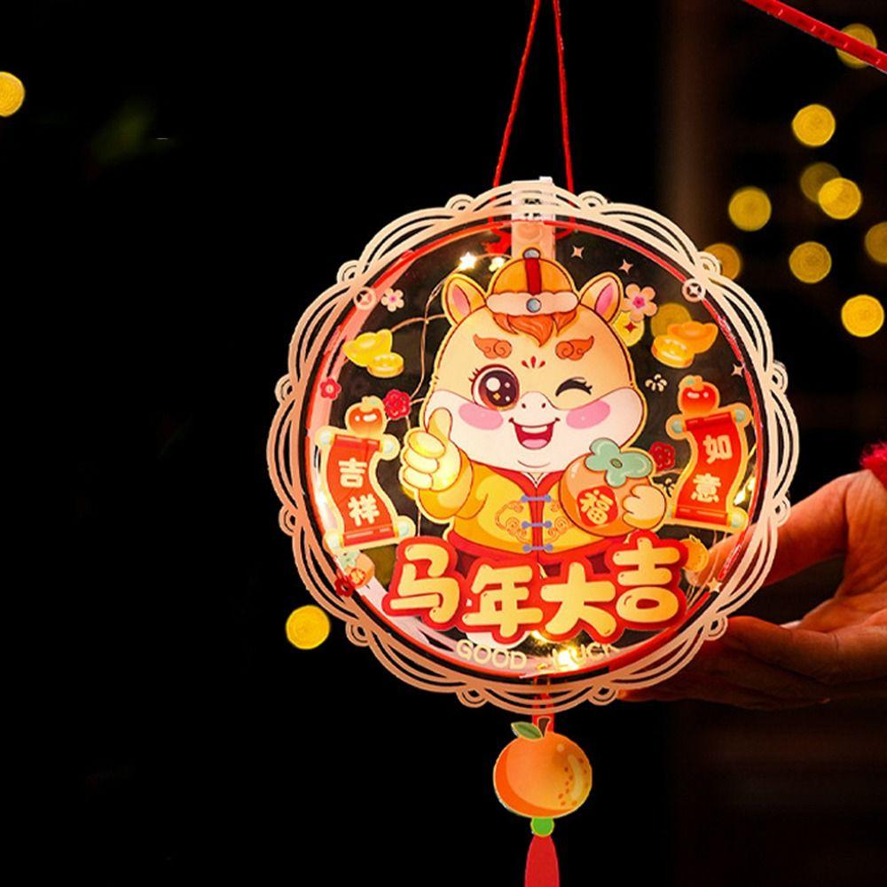 With Tassel Chinese New Year Lanterns Cartoon DIY Handheld Lantern Children's Activity