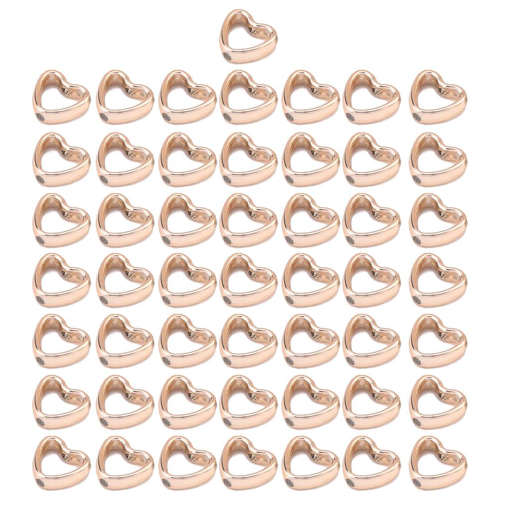 50 Pack Unique Heart Shaped Spacer Beads CCB Material Hollow Love Pendant Spacer Connectors DIY Jewelry Supplies for DIY